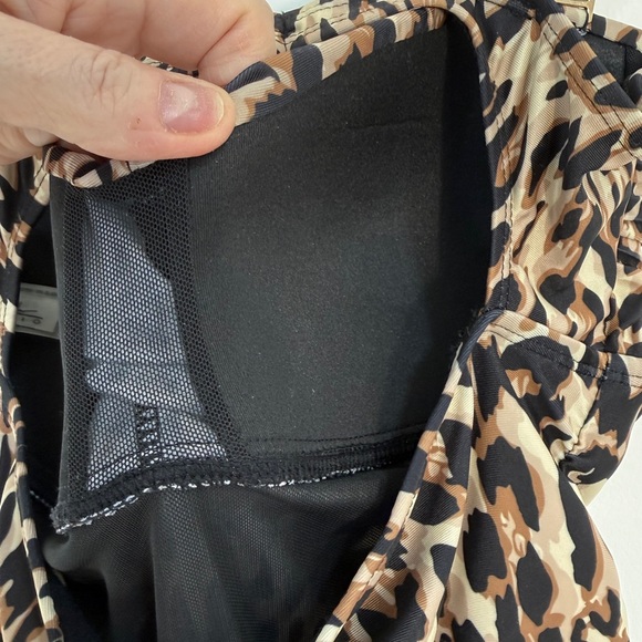 Nicole Miller Leopard Print One-Piece Swimsuit in Tan and Black - Picture 9 of 12